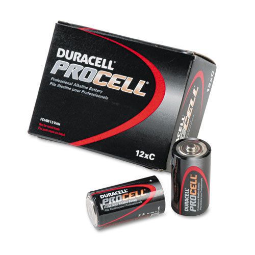 Duracell procell professional alkaline battery, c, 12/box, bx durpc1400 for sale