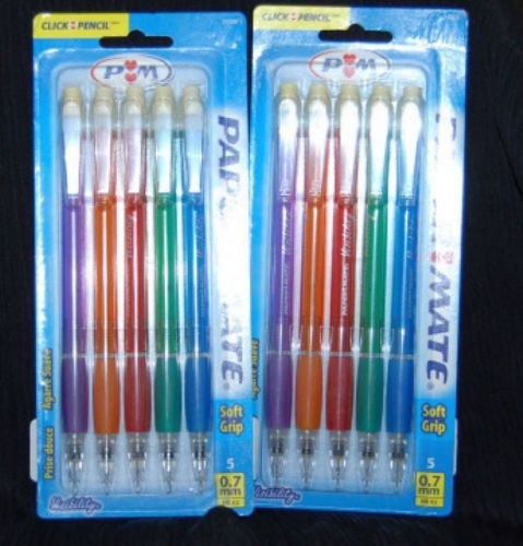 2 Paper Mate Soft Grip Click Pencil 0.7mm Package 5
