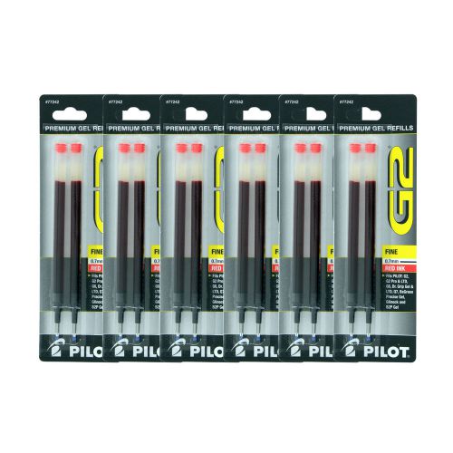 12 Pilot G2, Dr. Grip Gel/Ltd, Rollerball Gel Ink Pen Refills, Fine Point, Red