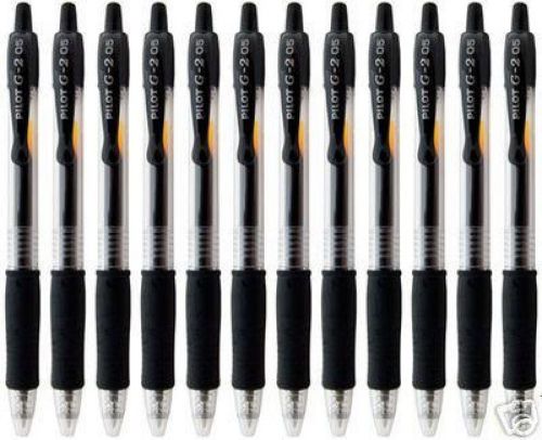48 PILOT G2 BLACK Extra Fine .5mm Rollerball Pens