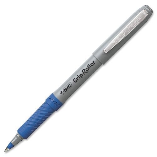 BIC Comfort Grip Rollerball Pen - Fine - 0.7 mm- Blue Ink - 12 / Pack