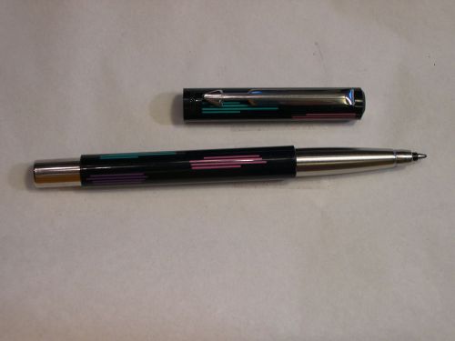 Parker Pen Unique Black with Multiple Colored Lines &#034;Vector&#034; Rollerball Pen