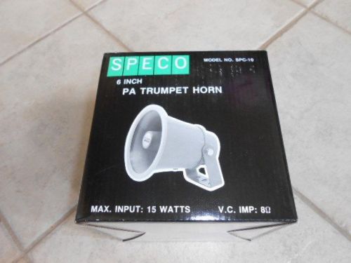 New! speco  spc-10  public address pa horn weather proof car truck speaker for sale
