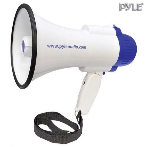 Pyle professional rechargeable 30 watt megaphone with siren &amp; record function for sale