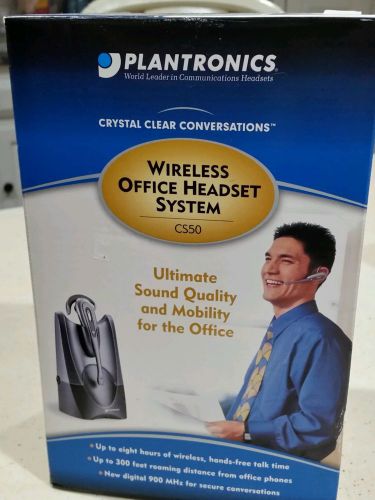 New plantronics wireless cs50 900 mhz office headset system hands  p/n 63120-20 for sale