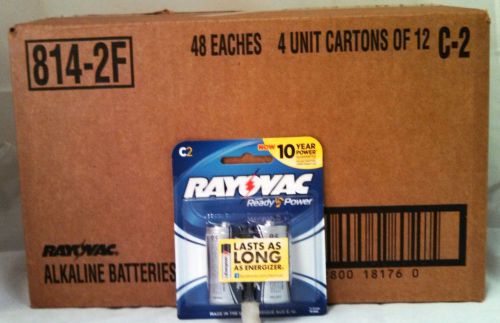 Rayovac Alkaline C Batteries 2-Pack Retail Packs - Case of 48 &#034;Wholesale&#034;