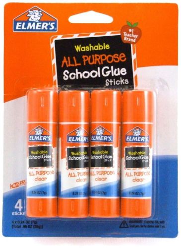 Elmer&#039;s Washable All Purpose School Glue Sticks 0.24 oz 4 Count Projects Crafts