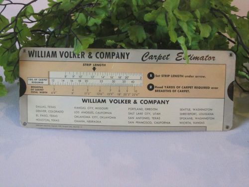 1949 PERRYGRAF PAPER CALCULATOR FOR CARPET ESTIMATING FOR WILLIAM VOLKER &amp; CO