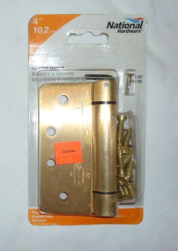(1) national n185-207 v521 4&#034; x 4&#034; adjustable spring hinge satin brass new! for sale