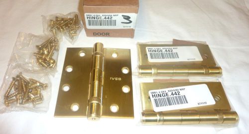 3 ives 5bb1 4.5&#034; x 4&#034; 633/us4 nrp mortise ball bearing butt hinges satin brass for sale