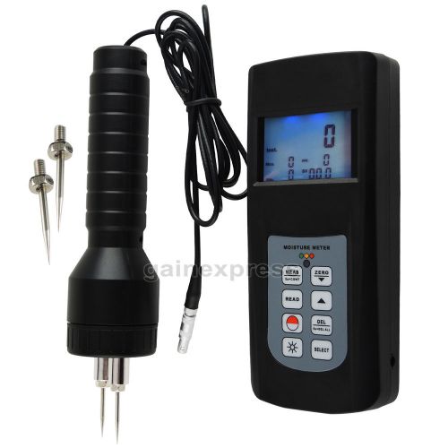 Digital lcd wood moisture meter pin type cotton paper tester 80% led indicator for sale
