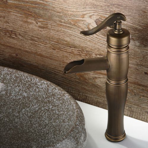 Modern antique brass tall pump style vessel single hole faucet tap free shipping for sale