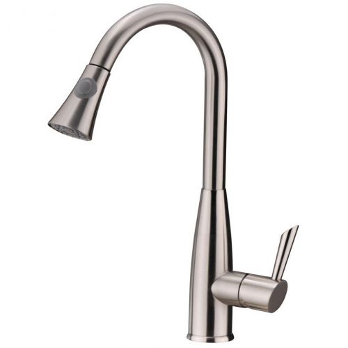 Modern brushed nickel finish pull out sprayer kitchen faucet tap free shipping for sale