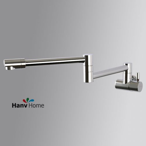 Chrome single handle brass kitchen faucet folding&amp;rotation inwall type mixer tap for sale
