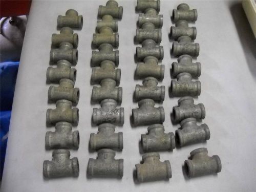 34 NEW GALVANIZED 1/2 INCH TEES  PIPE FITTINGS