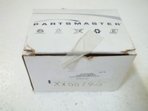 LOT OF 30 PARTSMASTER 41554305 1/4TX1/8FPT COMPRESSION FEMALE ELBOW*NEW IN BOX*