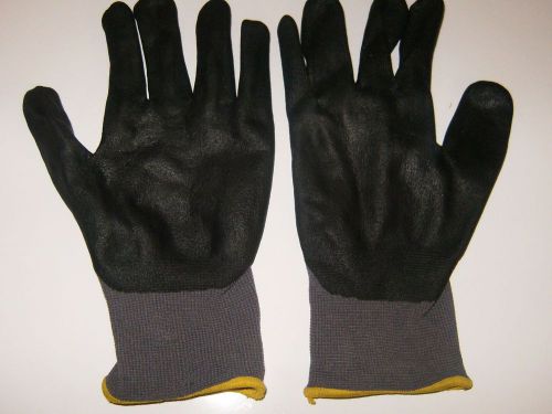 1 lot of 6 pair used black or grey rubber coated cloth work gloves for sale