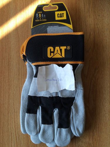 Cat Men&#039;s Premium Leather Gloves Size Large