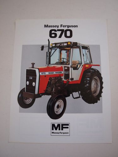 Massey-Ferguson MF 670 2WD Tractor Color Brochure Spec Sheet MINT &#039;83