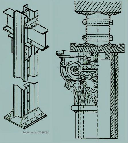 1891 Guide Iron Steel Construction Architecture Building manual on CD