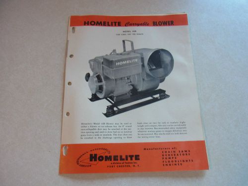 VINTAGE HOMELITE Carryable Blower 44B Parts List and Instructions