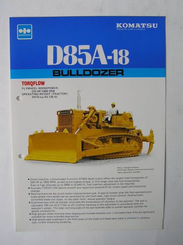 KOMATSU D85A-18 Bulldozer Brochure Japan