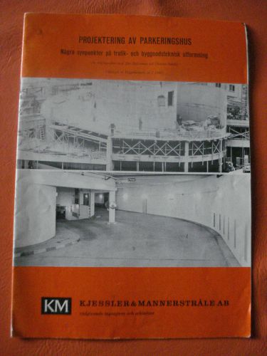 1966 Swedish engeneering construction of  car parking old booklet
