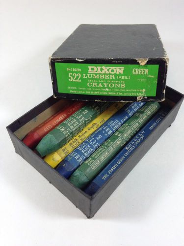 Vintage Lot of 7 Mixed Colors Dixon Lumber Steel Concrete Crayons Unused