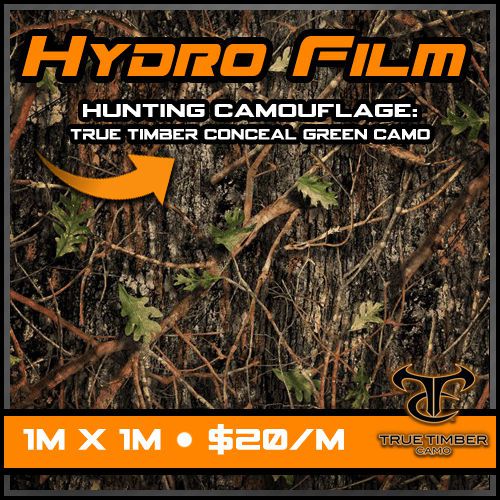 Hydrographic True Timber Camo Dip Kit Water Transfer Printing FIlm - Conceal