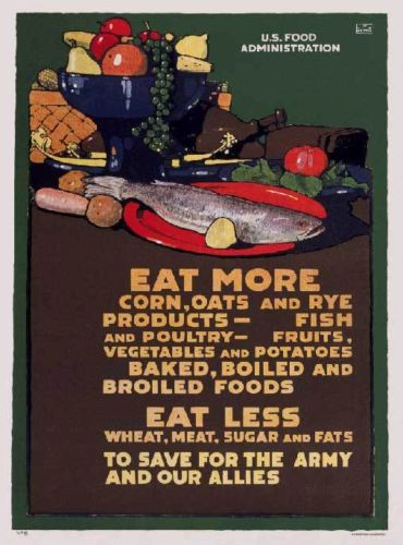 Eat More Eat Less Incentive Cornucopia US Food Admin art poster print SKU3493