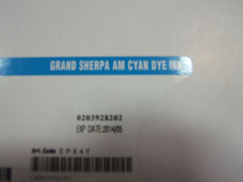 Agfa Grand Sherpa Water Based Cyan Dye Ink.  Boxed and factory sealed