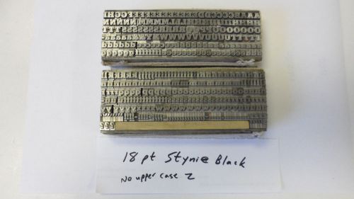 18 Point Stymie Black Letterpress Type - Sorted Set