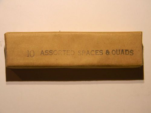 Vintage Foundry Type Metal Type 10 Pt. Assorted Spaces &amp; Quads NOS Orig Pack