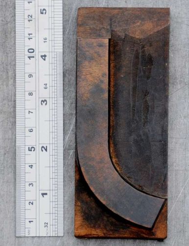 letter &#034;J&#034; rare letterpress wood block wonderful patina alphabet antique vintage