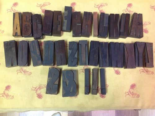 antique  Large 3 1/4&#034; Letter Press Wood Printing Blocks Letter, types