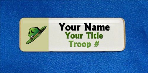 Scoutmaster Hat Custom Personalized Name Tag Badge ID Scouts Scouting Boy Troop