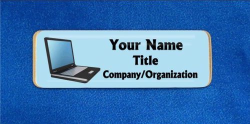 Computer Laptop Custom Personalized Name Tag Badge ID Sales IT Tech Office