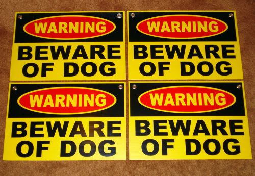 (4) BEWARE OF DOG Coroplast SIGNS 12x18 w/Grommets NEW--Security