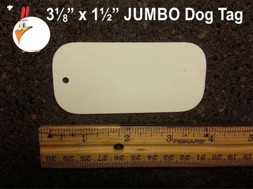 3-3/8&#034; x 1.5&#034; JUMBO DOG TAGS - Aluminum Sublimation Blanks -  20 pieces -white