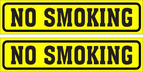 LOT OF 2 GLOSSY STICKERS, &#034;NO SMOKING&#034;, FOR INDOOR OR OUTDOOR USE
