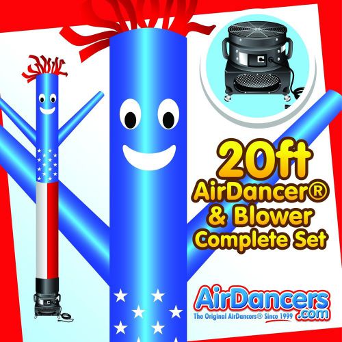 American flag airdancer® &amp; blower 20ft complete air dancer set for sale