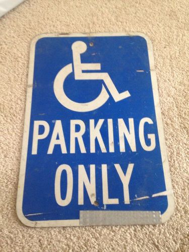Vintage Metal sign  Reserved parking Handicap automotive sign