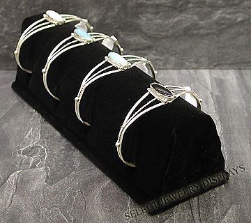 Black Velvet Cuff Bracelet Bar Jewelry Displays 7-3/4&#034;