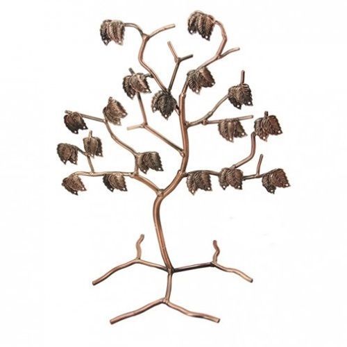 Leafy Tree Earring Display / Organizer - 12&#034; - Antique Copper - Holds 18 prs