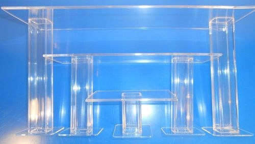 3 acrylic display risers - (4 x 12 x 6) - (3 x 9 x 4) - (3 x 4 x 2) - new for sale