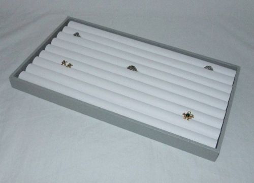 8 ROW RING DISPLAY GRAY TRAY WITH WHITE INSERT FOR 110+ RINGS