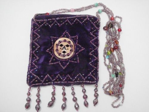 Purple handmade zipper top jewelry gift pouch bag #t-2156d for sale