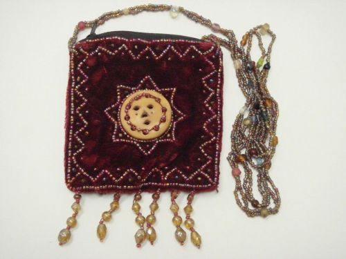 VIOLET HANDMADE ZIPPER TOP JEWELRY GIFT POUCH BAG #F-1066F