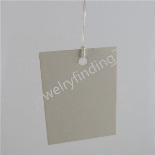 100PCS White Paper Price Tags Label Hanging Elastic String Handmade Findings