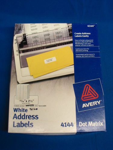 Avery Dot Matrix Printer Address Labels - No. 4144. Box of 2160.